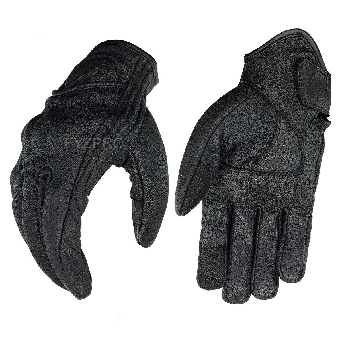 FYZPRO - GUANTE MOTO DE CUERO NEGRO PERFORADO GCP-3 FYZPRO
