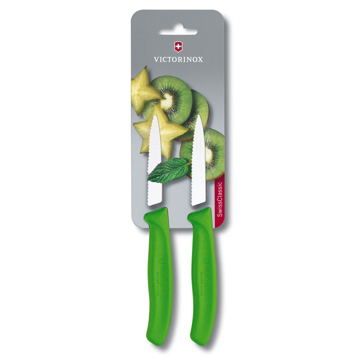 VICTORINOX - Cuchillo Verdura Swiss Classic dentado color Verde Victorinox