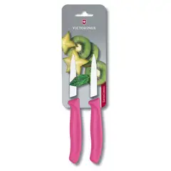 VICTORINOX - Cuchillo Verdura Swiss Classic dentado color Rosado