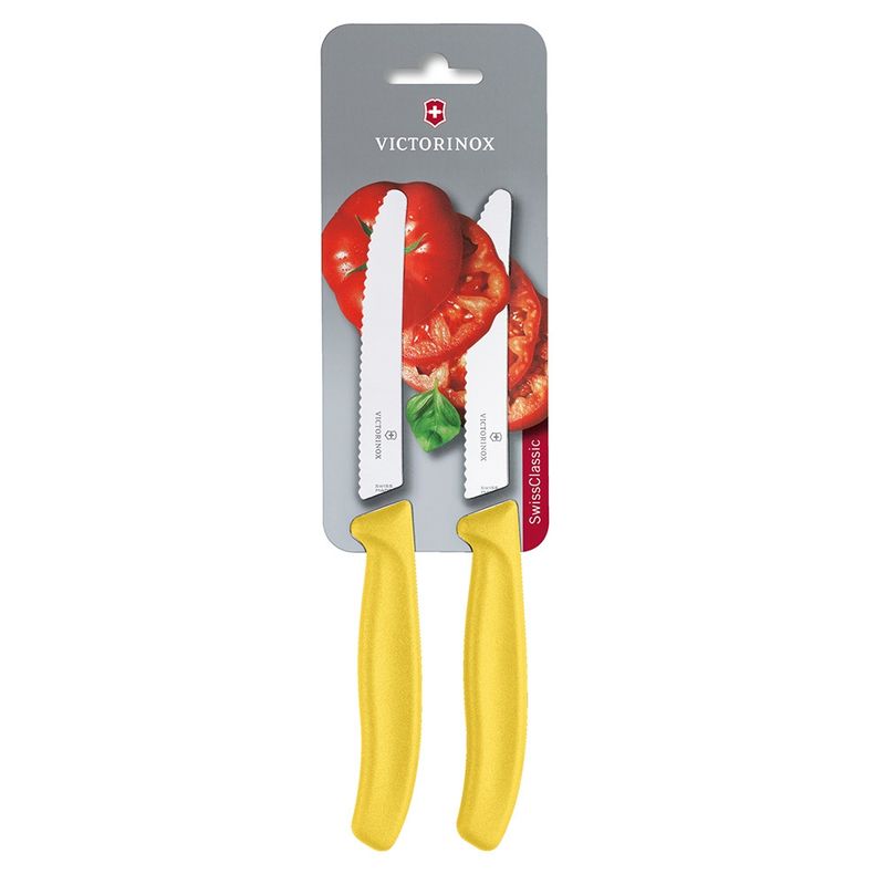 VICTORINOX - Cuchillo Verdura Swiss Classic color Amarillo. Hoja 11 cm. Victorinox