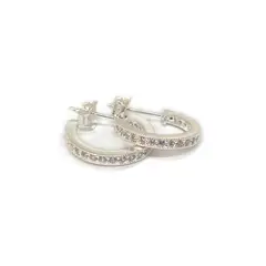 ANDREA COGGIOLA JOYAS - Aros Argollas Circón 16mm Plata Fina 925