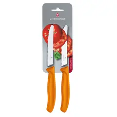 VICTORINOX - Cuchillo Verdura Swiss Classic color Naranjo. Hoja 11 cm.