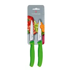 VICTORINOX - Juego Cuchillos Verdura color Verde. Hoja 10 cm.