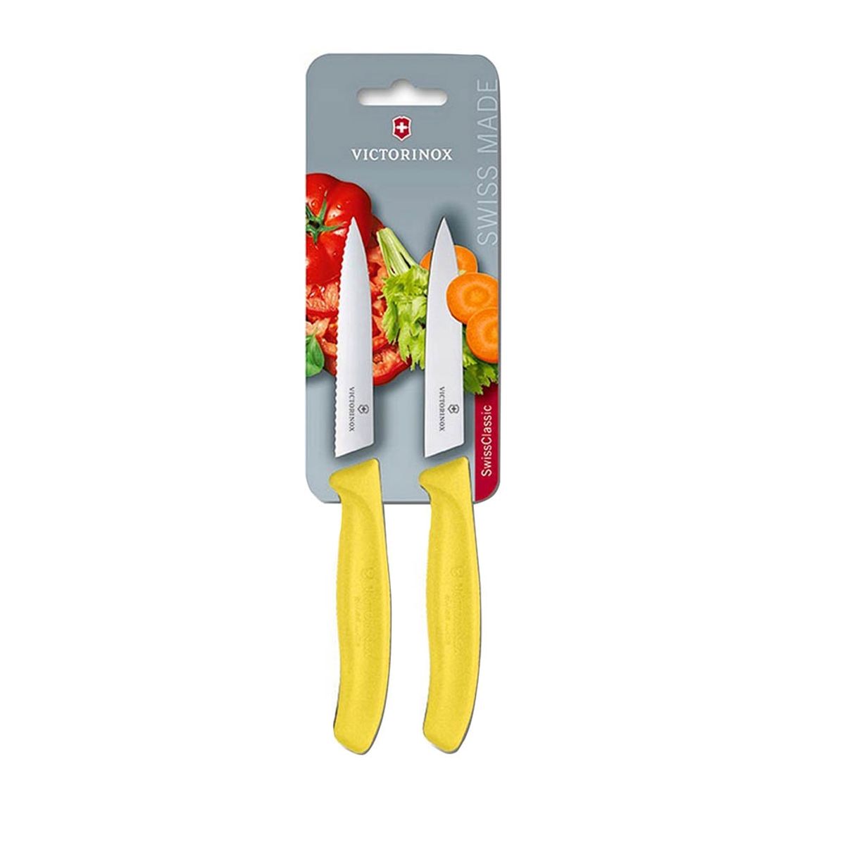 VICTORINOX - Juego Cuchillos Verdura color Amarillo. Hoja 10 cm. Victorinox