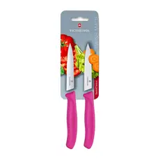 VICTORINOX - Juego Cuchillos Verdura color Rosado. Hoja 10 cm.