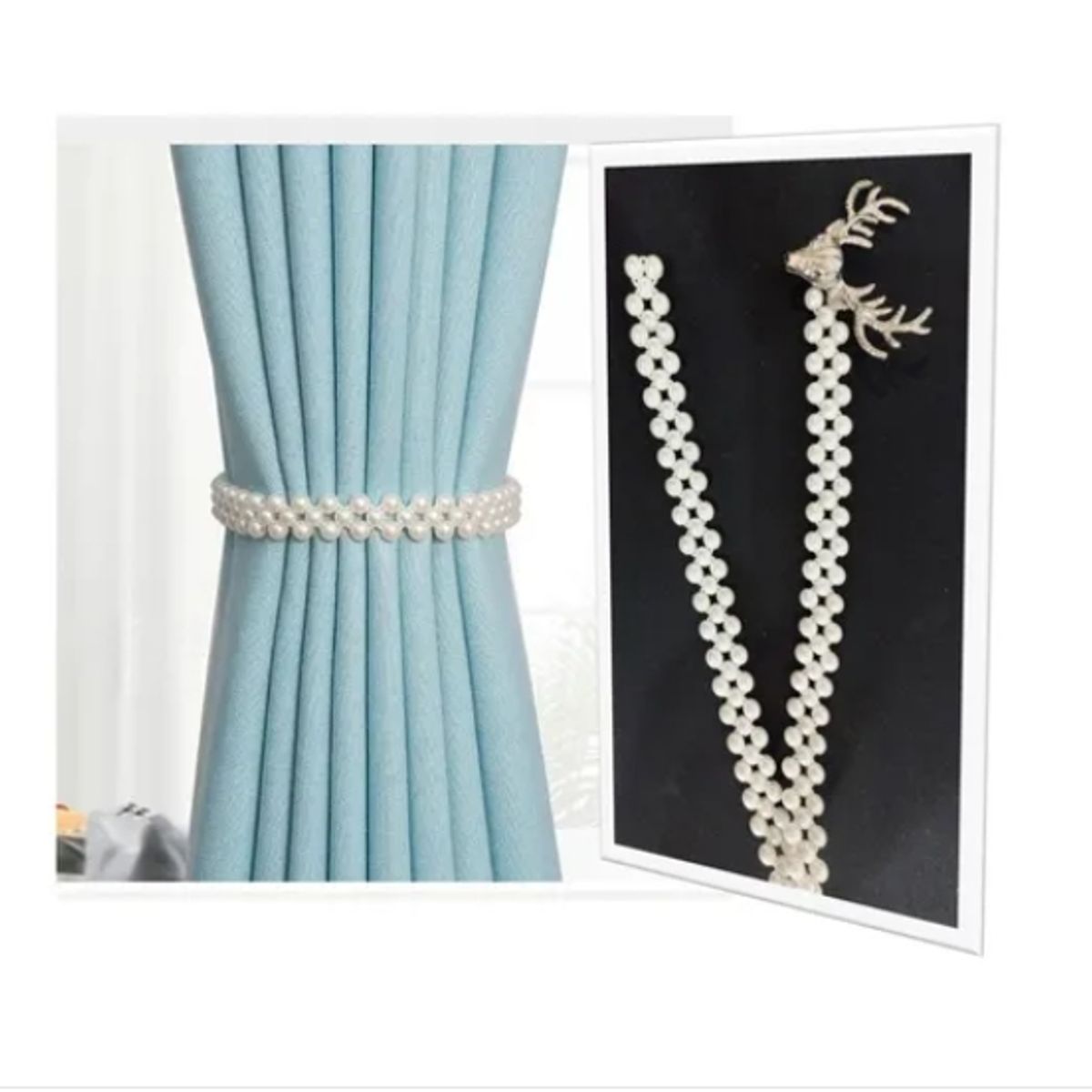 GENERICO - 2 Sujetador De Cortina Decorativo Hogar Accesorios Perla