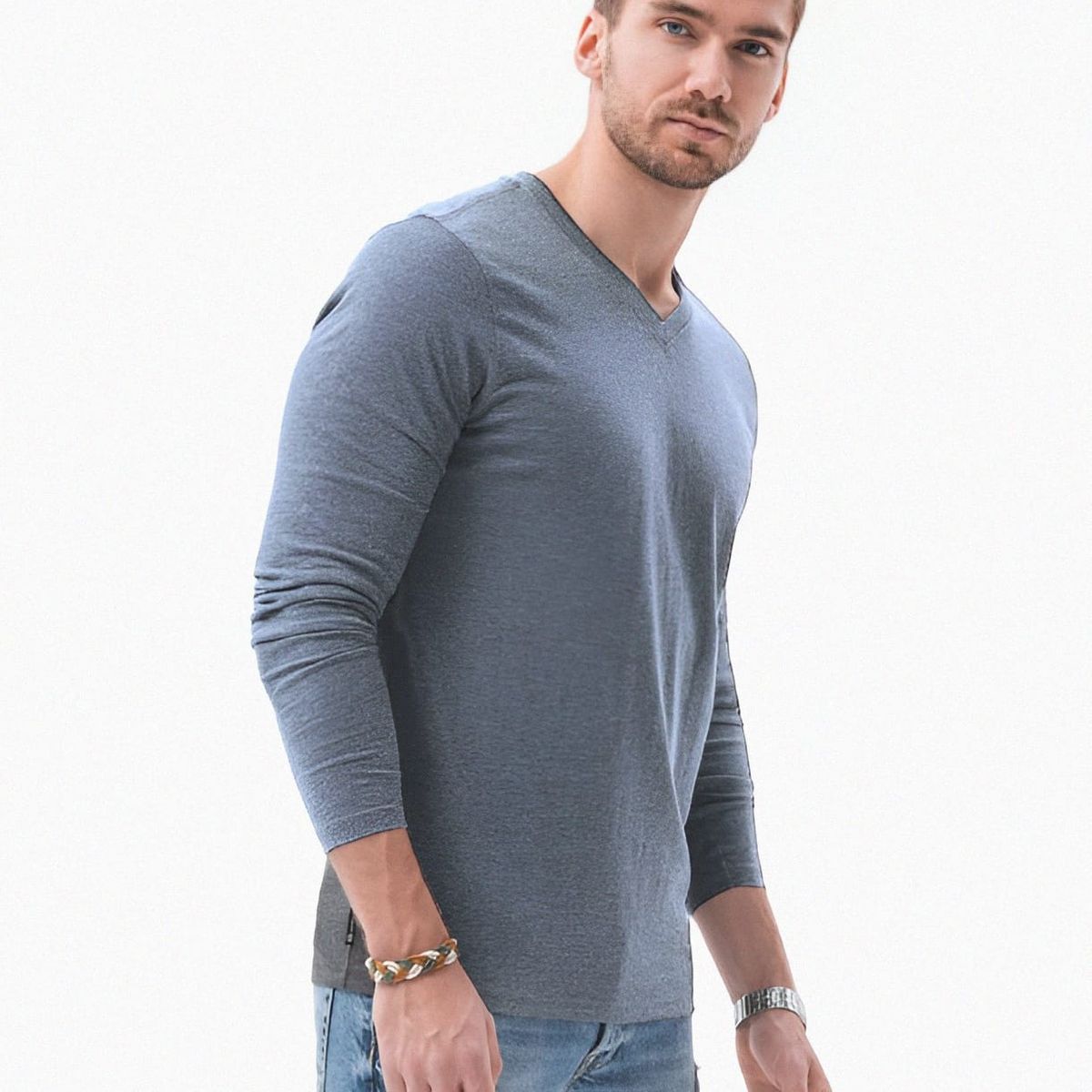 MROTTO - Polera Hombre Casual Manga Larga Algodon