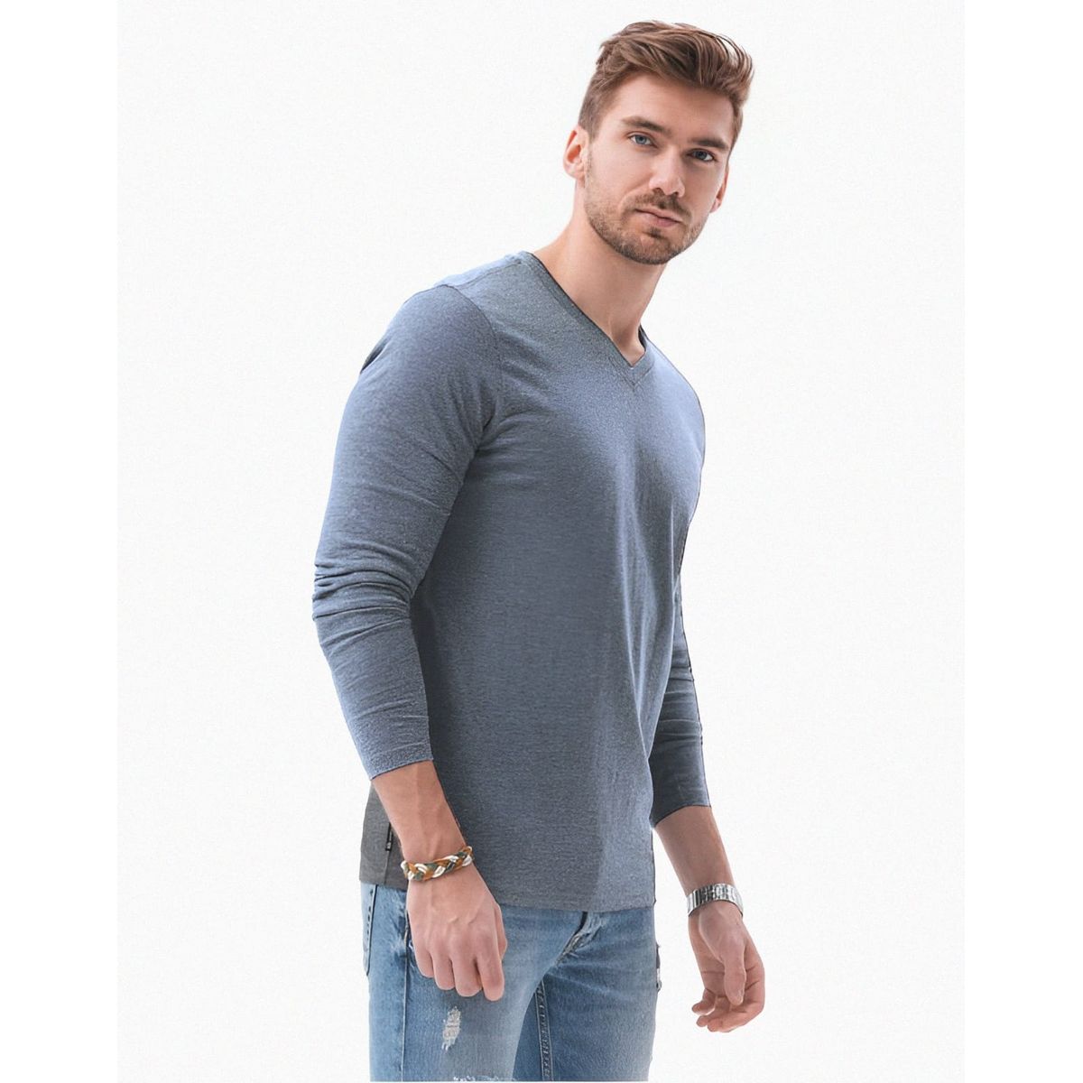 MROTTO - Polera Hombre Casual Manga Larga Algodon
