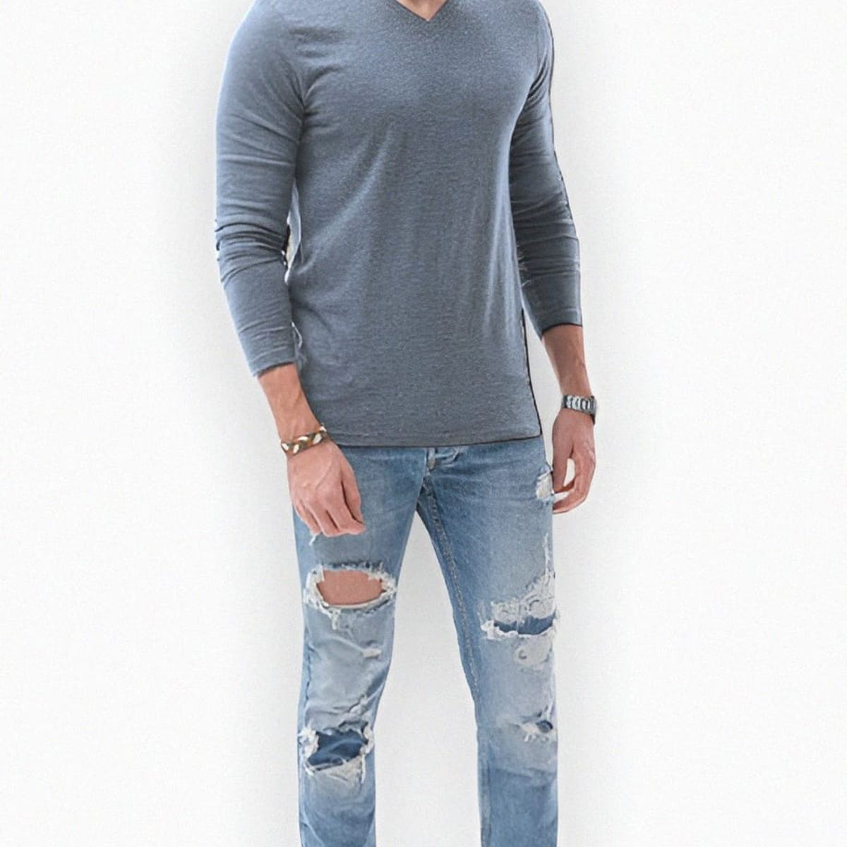 MROTTO - Polera Hombre Casual Manga Larga Algodon