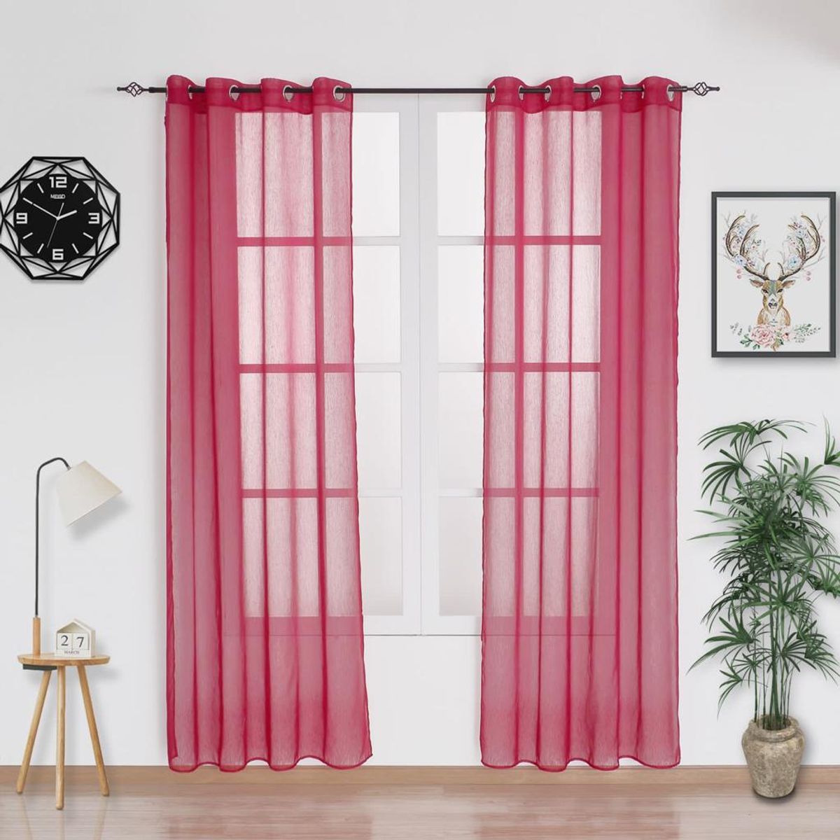 GENERICO - Visillo o Velo Liso Burdeo