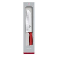 Cuchillo Santoku Swiss Classic color Rojo Caja. Hoja 17 cm.