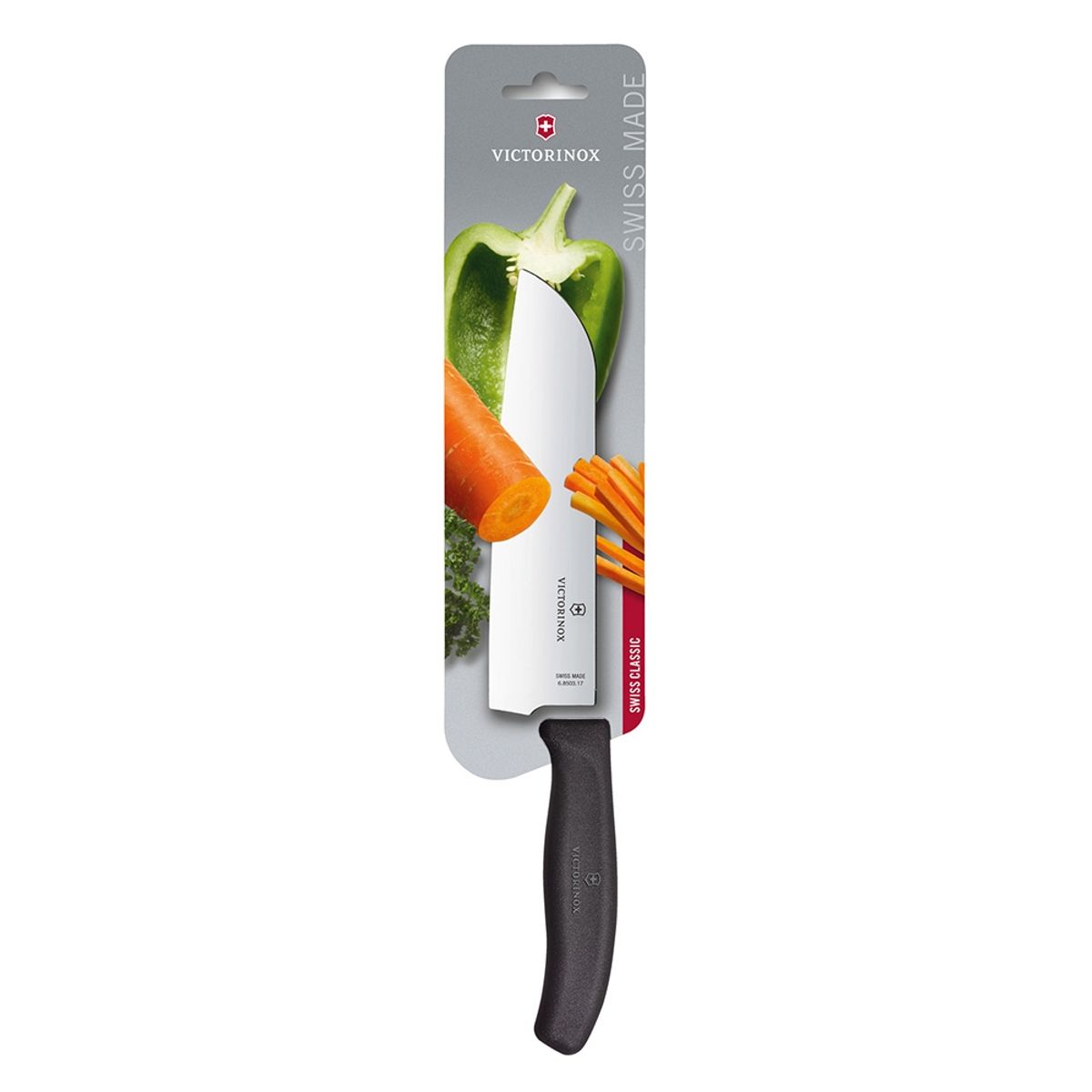 VICTORINOX - Cuchillo Santoku Swiss Classic color Negro Caja Victorinox