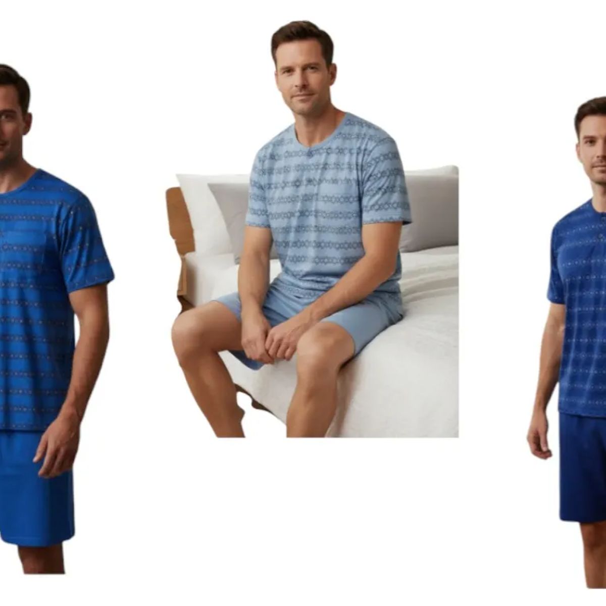 AGW - Pack 3 Pijamas Hombre Verano Algodón.