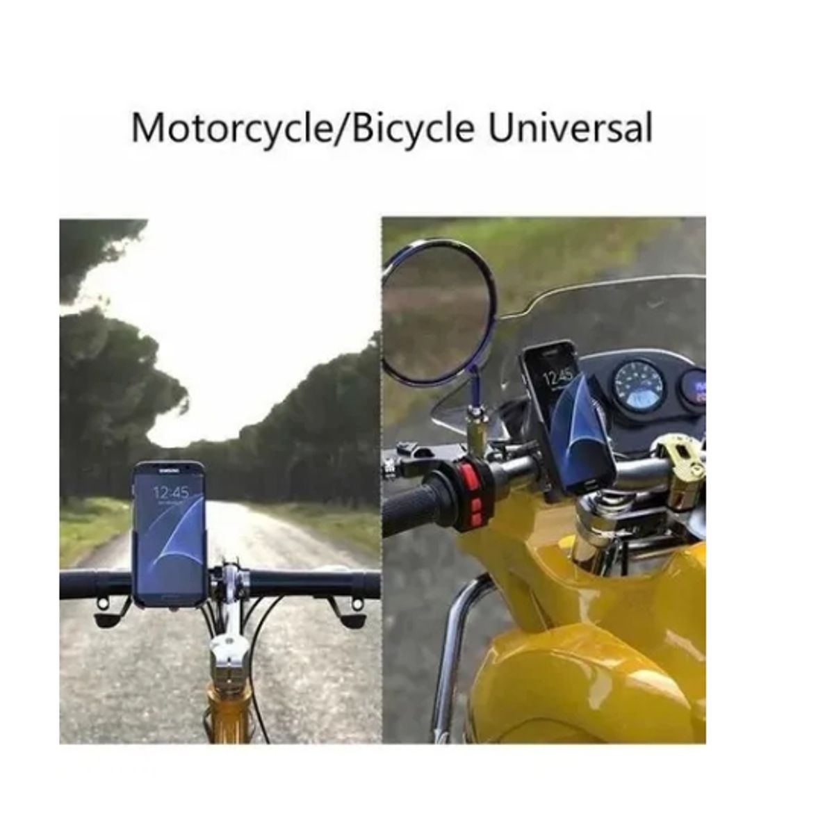 IRM - Porta Celular Metálico 360° Para Moto Bicicleta Plateado