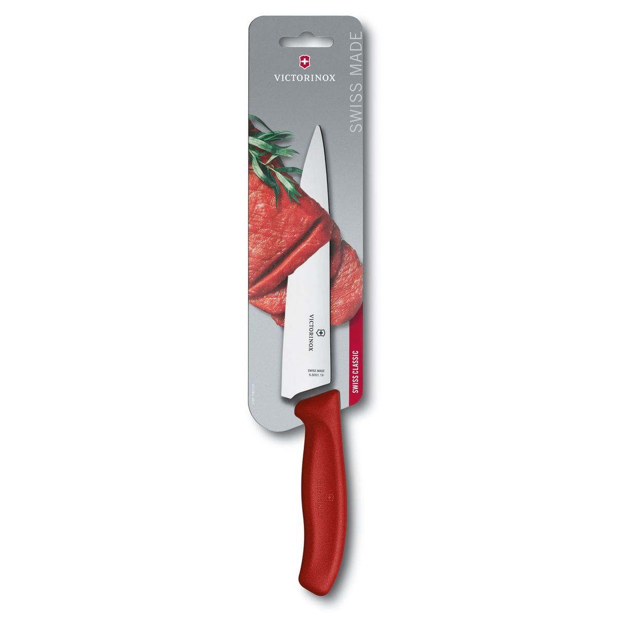 VICTORINOX - Cuchillo para trinchar Swiss Classic color Rojo Blister Victorinox