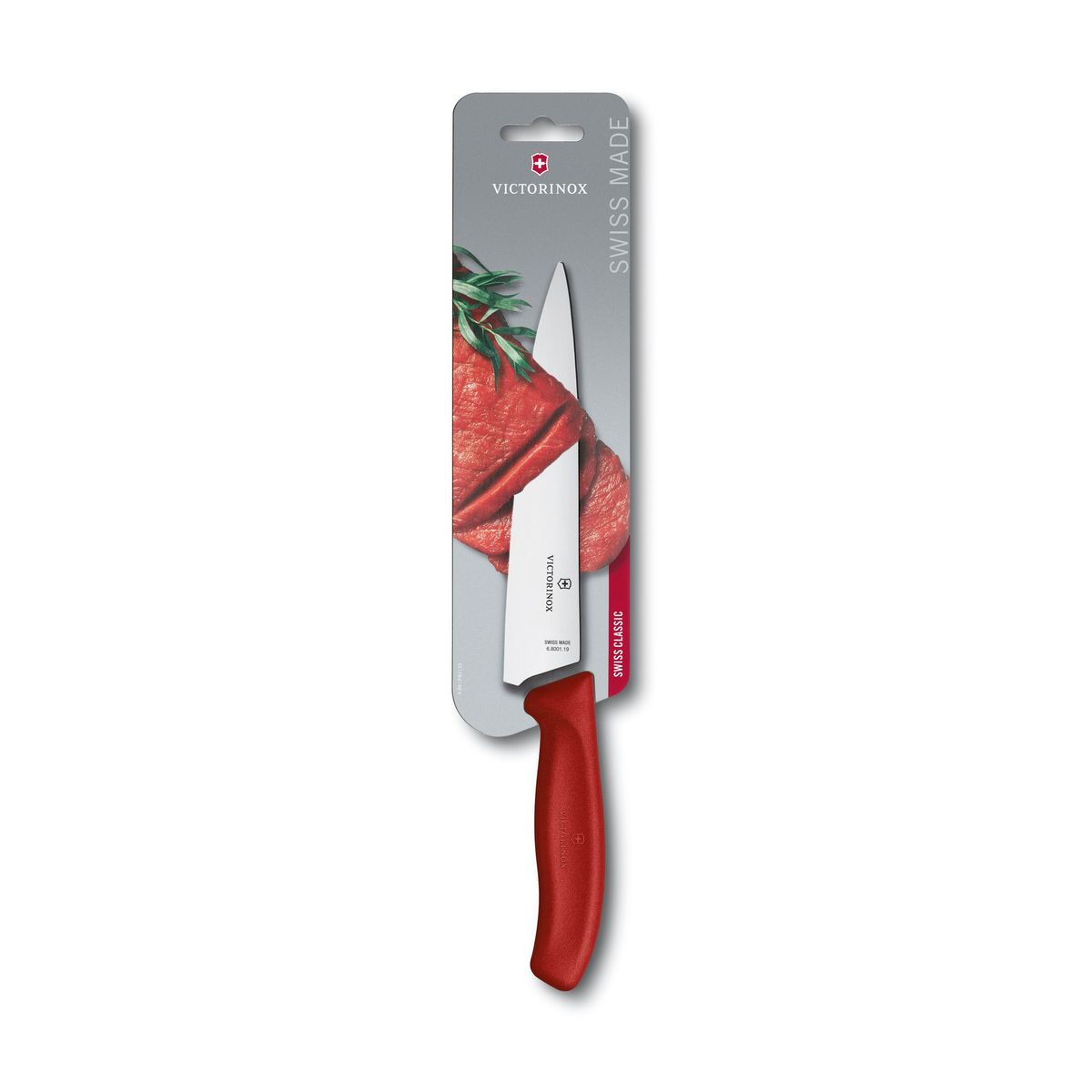 VICTORINOX - Cuchillo para trinchar Swiss Classic color Rojo Blister Victorinox