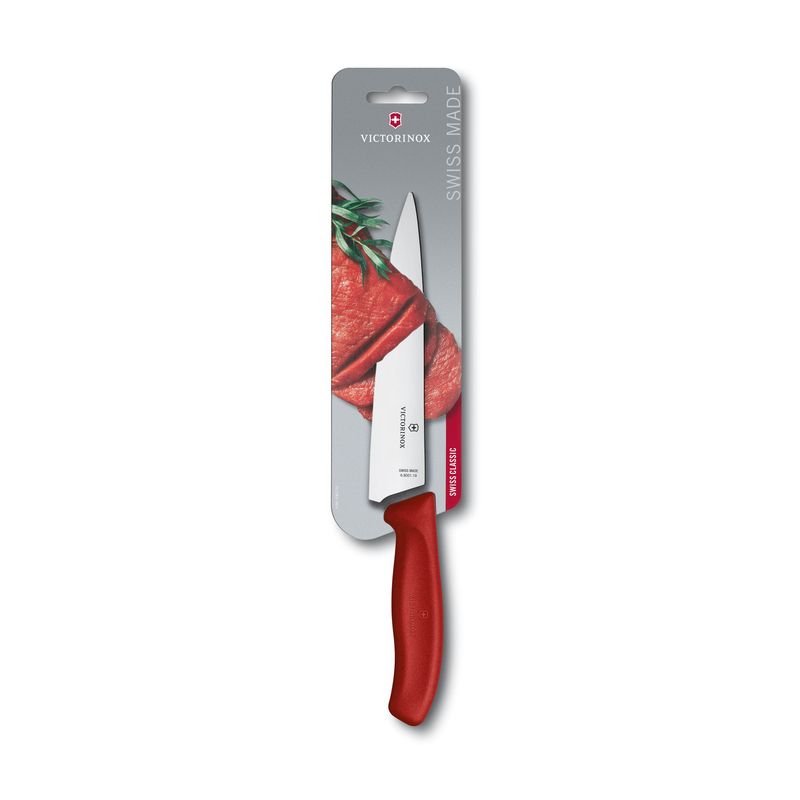 VICTORINOX - Cuchillo para trinchar Swiss Classic color Rojo Blister Victorinox