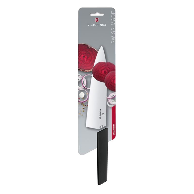 VICTORINOX - Cuchillo para trinchar Swiss Modern color Negro. Hoja 20 cm Victorinox