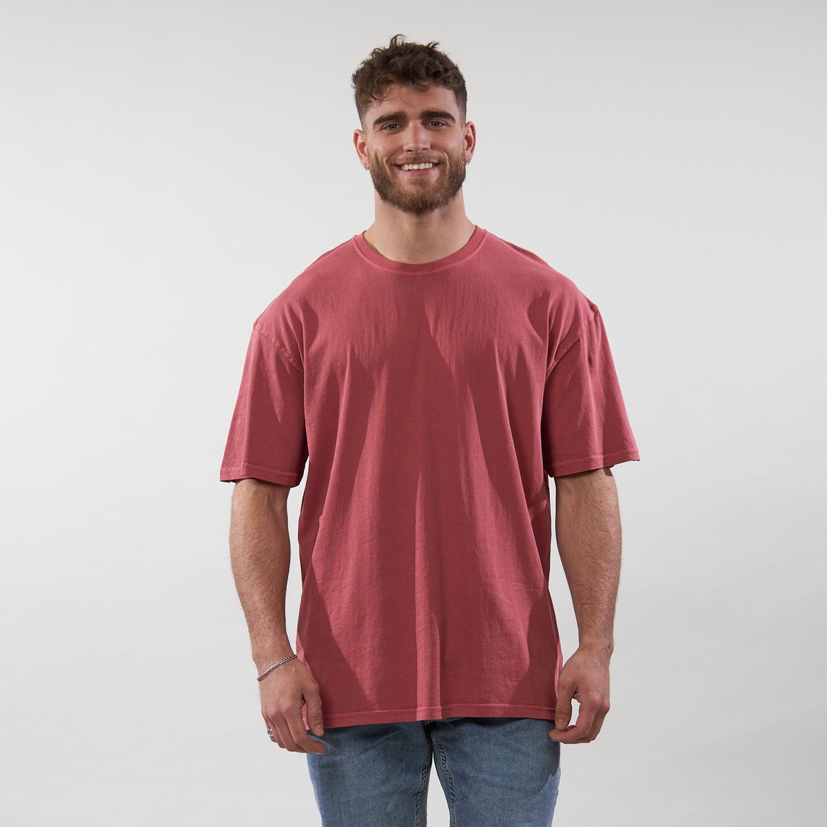 POLEMIC - Polera Pigment Dye Oversized Fit Rojo Polemic