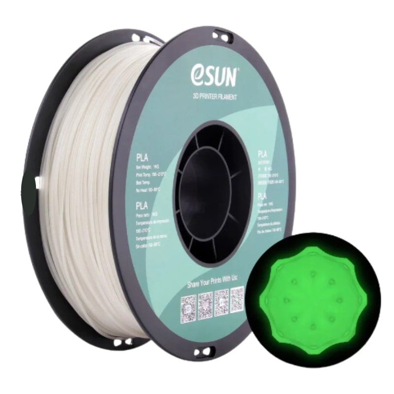 ESUN - Filamento 3D Pla Brilla En Oscrudidad Esun 1kg 175mm Verde