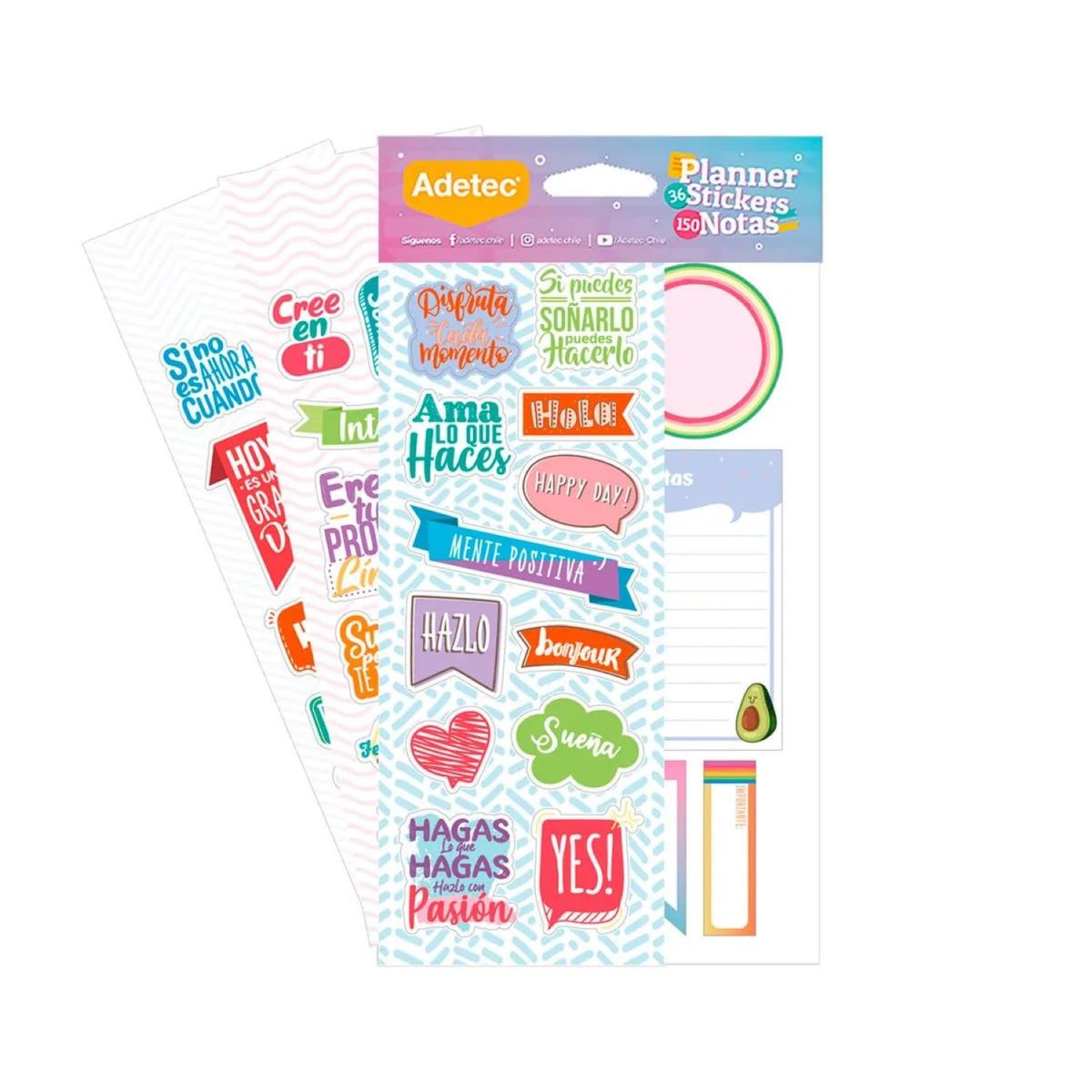 ADETEC - Block De Stickers Notas Adhesivas Motivacionales Adetec