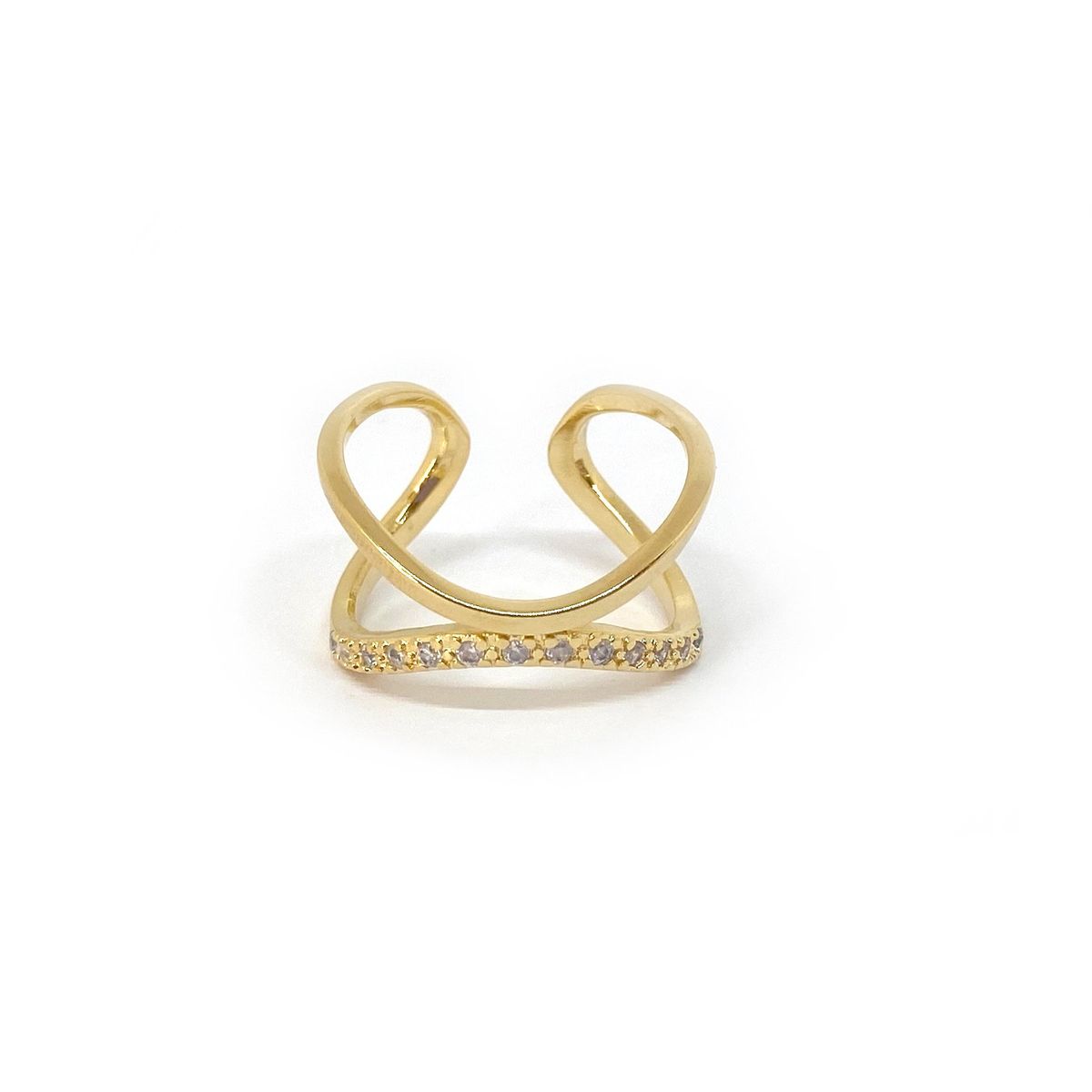 COGGIOLA - Anillo Circones Anastasia Enchapado Oro 18K