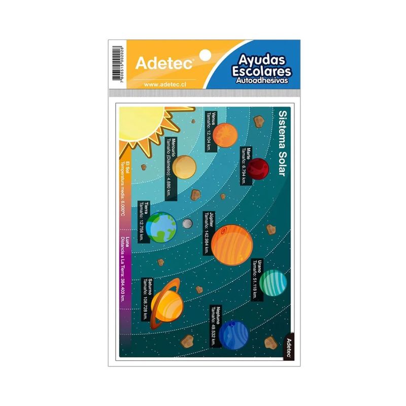 ADETEC - Ayuda Escolar Sistema Solar Autodhesiva Adetec - 202