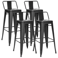NOVAHUS - PACK DE 4 SILLA ALTA METAL TOLIX NEGRO