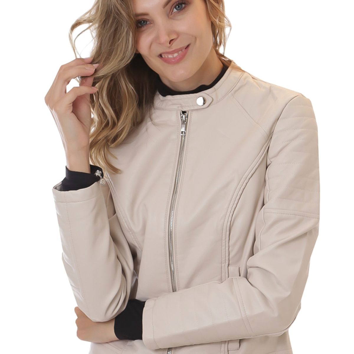 TODOPIEL - Chaqueta de Ecocuero Mujer Beige Todopiel