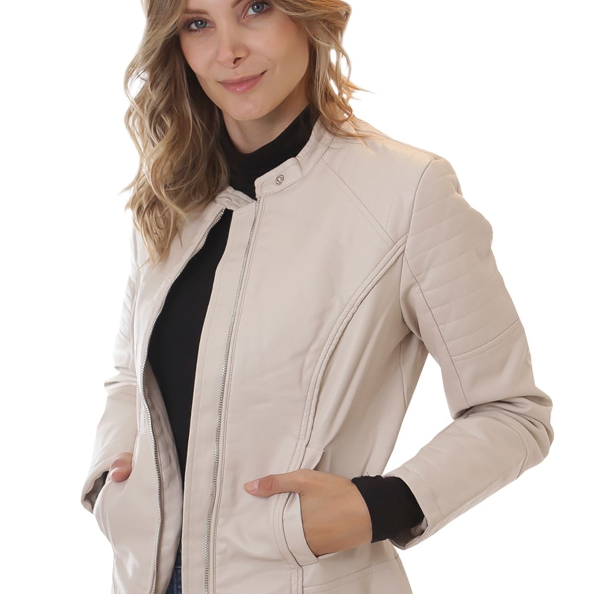 TODOPIEL - Chaqueta de Ecocuero Mujer Beige Todopiel