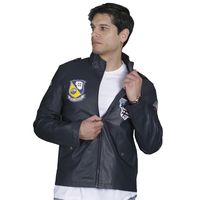 Chaqueta de Ecocuero Hombre Azul Marino