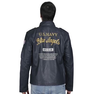 Imagen 2 del producto Chaqueta de Ecocuero Hombre Azul Marino