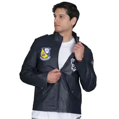TODOPIEL - Chaqueta de Ecocuero Hombre Azul Marino