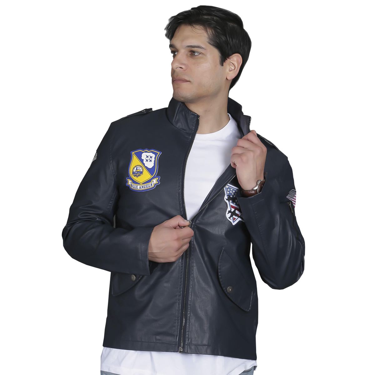 TODOPIEL - Chaqueta de Ecocuero Hombre Azul Marino Todopiel