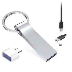 GENERICO - Pendrive Llavero 2tb + Adaptador Usb A Tipo C