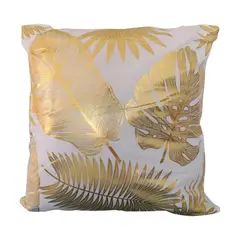 GENERICO - Funda Para Cojin Nordicas - Blanca - Hojas Golden 18