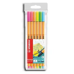 STABILO - Set 6 Lápices Color Neón Point 88 Tiralineas
