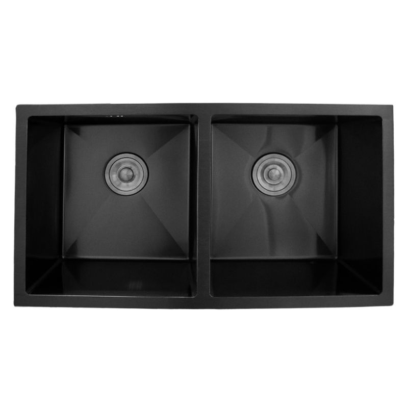 MODERN SPACE - Lavaplatos 78x43C Negro Delux Acero Inoxidable