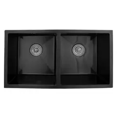 MODERN SPACE - Lavaplatos 78x43C Negro Delux Acero Inoxidable