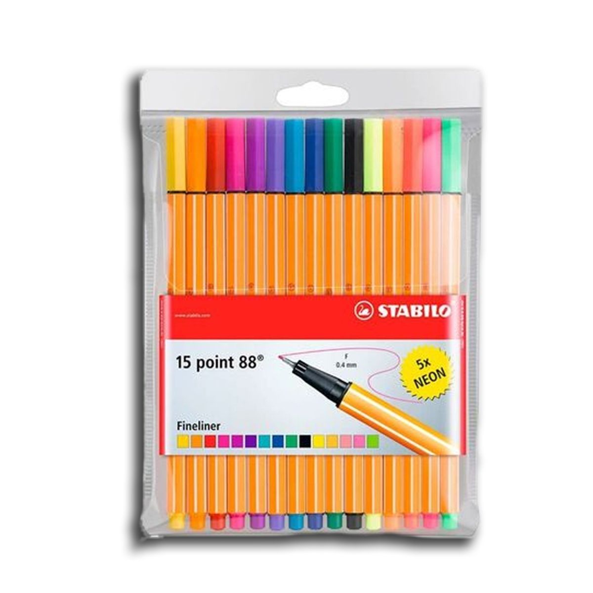 STABILO - Stabilo Set 15 Lápices Point 88 Fineliner Incluye 5 Neón
