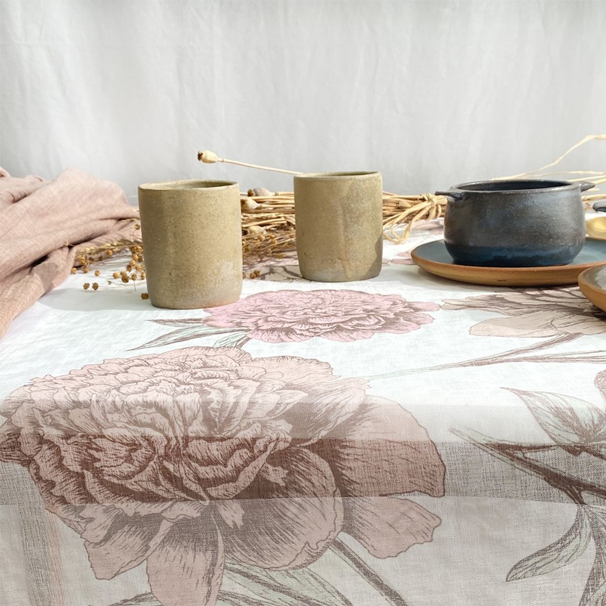 TUYO PRINT - Camino de mesa velo organza - Gardenia