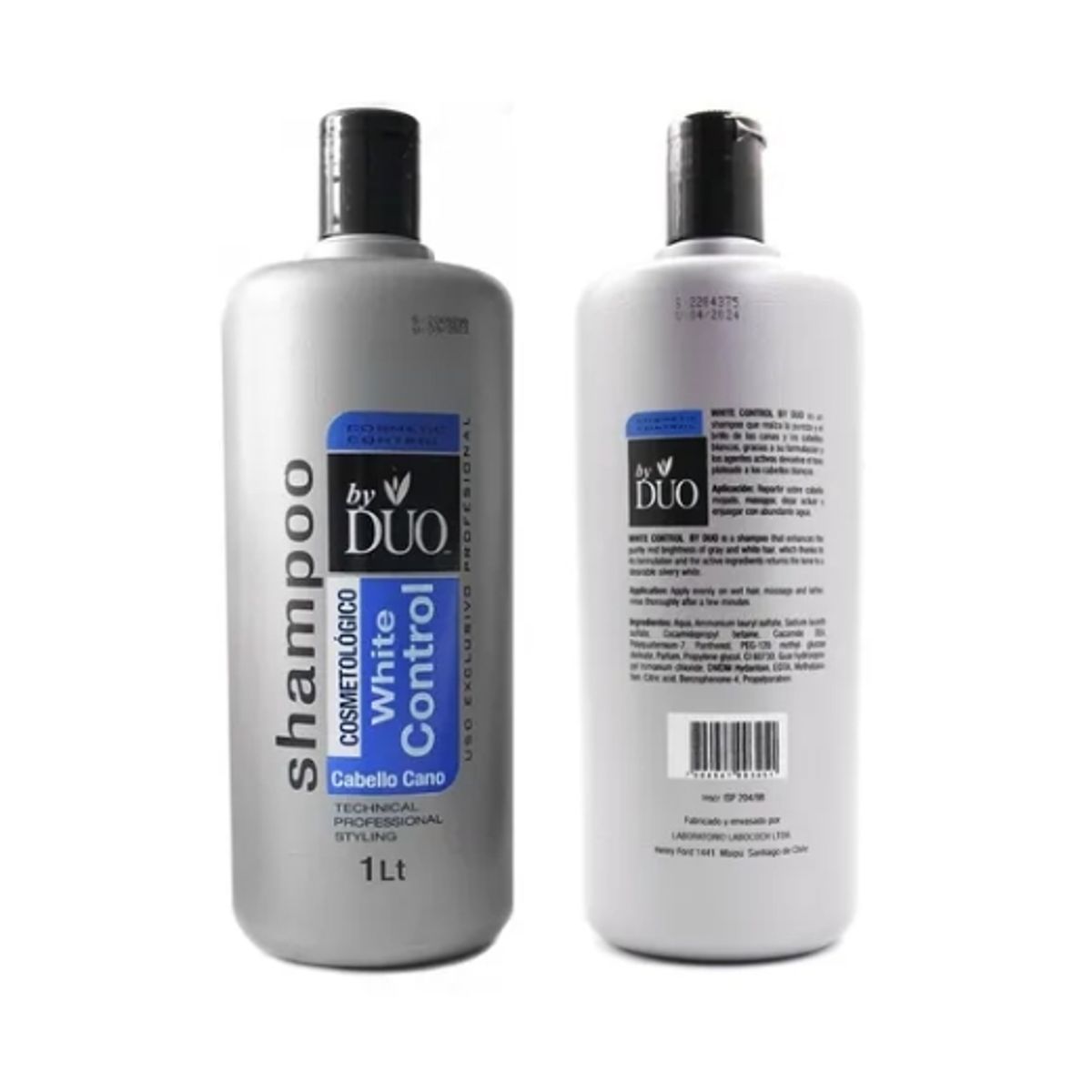 DUO - Shampoo Matizador Azul Dúo Litro Para Pelo Amarillos Y Canas