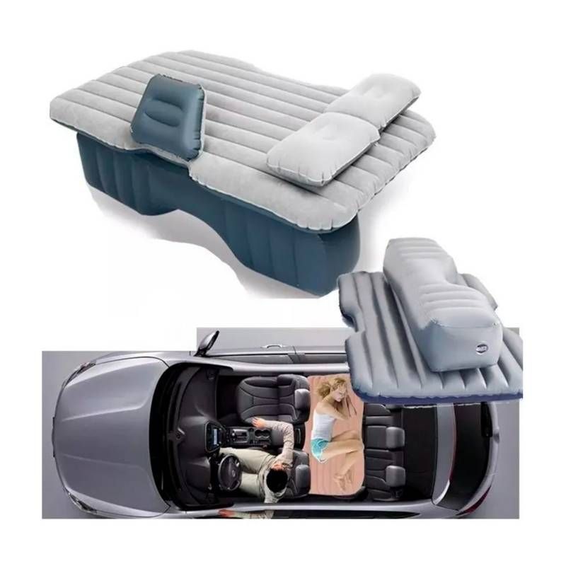 GENERICO - Colchón Inflable Con Compresor + 2 Almohadas Para Auto