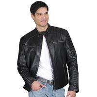 Chaqueta de Cuero Hombre Negro