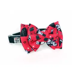 MIMADOGS - Collar Corbatín para Gatos Rockero Rojo Talla xs