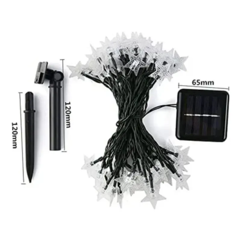 GENERICO - Guirnalda Solar Luces Navideñas Estrella 20led 43m Navidad