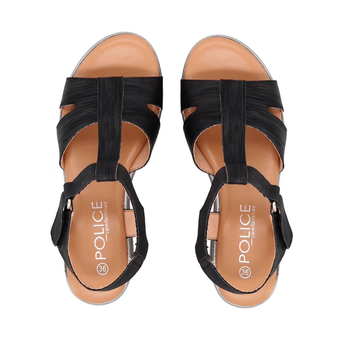 POLICE - Sandalia Mujer Negro Shine Police