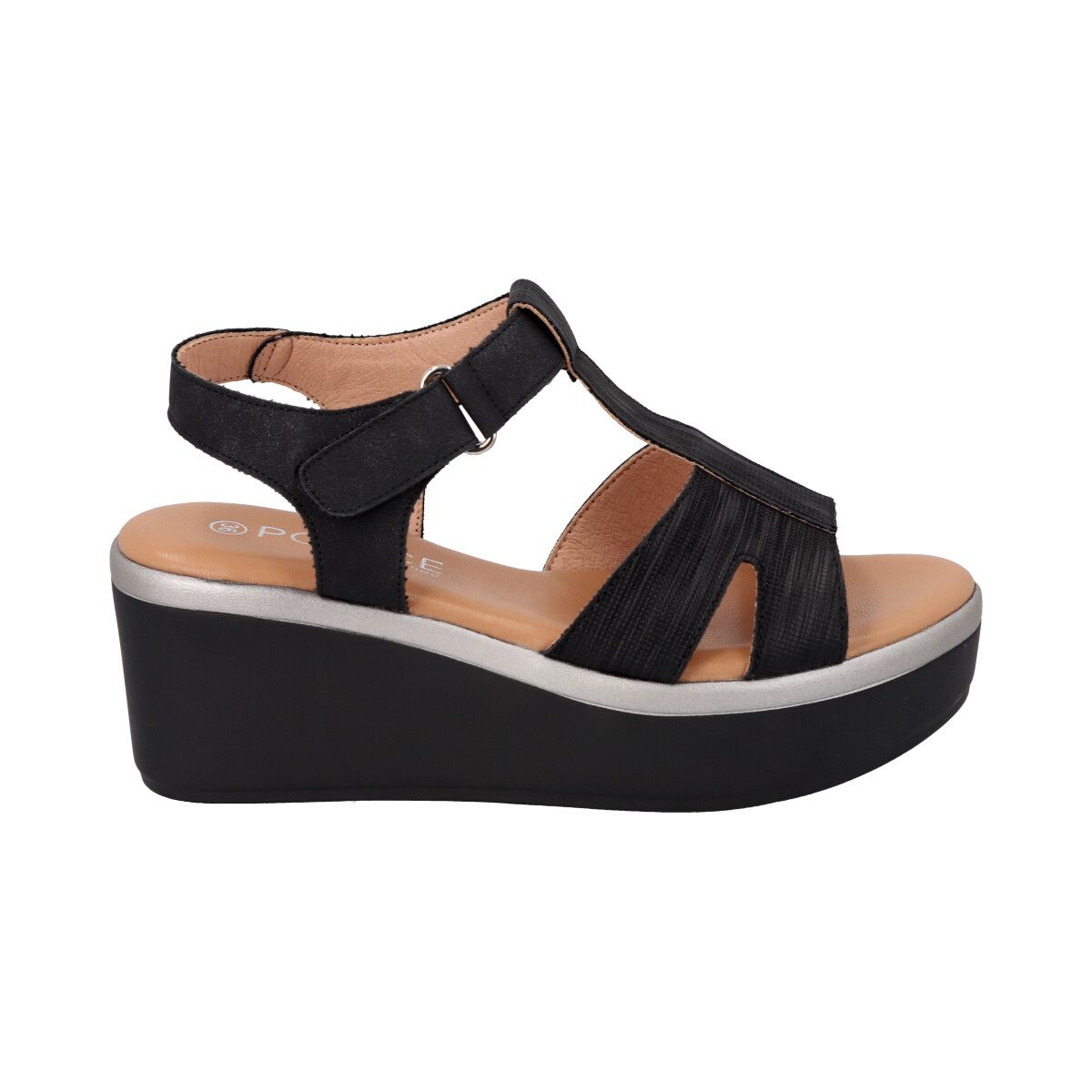 POLICE - Sandalia Mujer Negro Shine Police