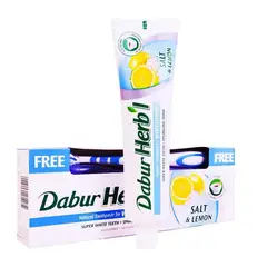DABUR AMLA - Pasta Dental Herb'l Sal & Limón + Cepillo de Dientes 150gr