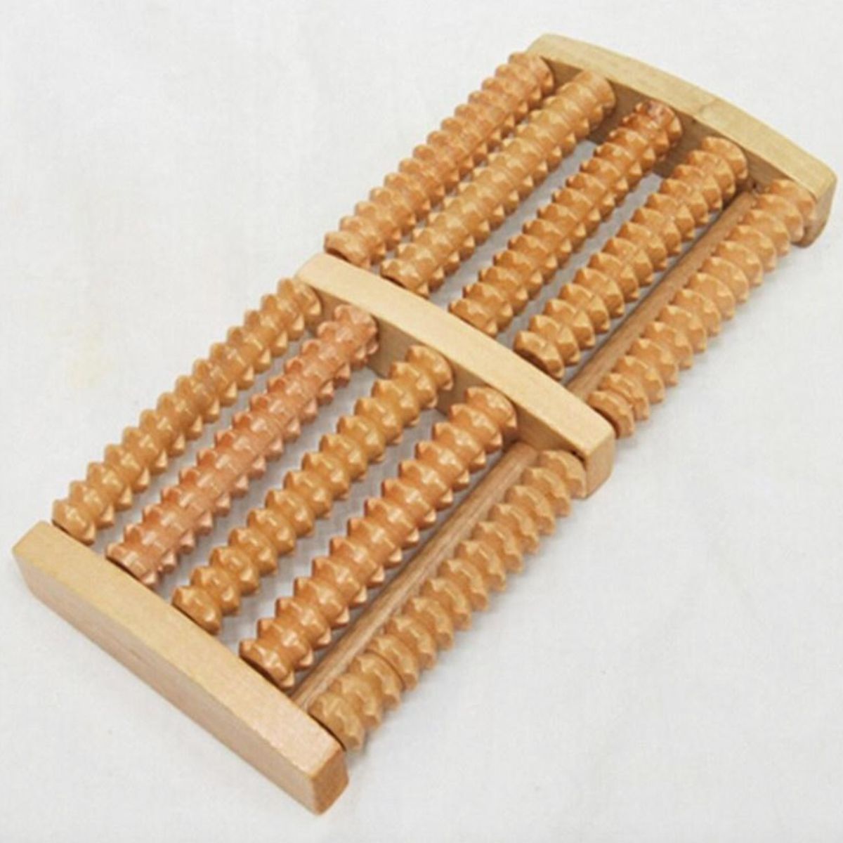 GENERICO - Masajeador De Pies Spa De Madera 5 Rodillos Reflexología